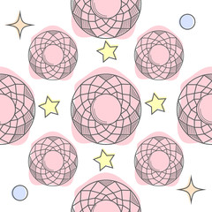 Colorful seamless pattern with gorgeous natural gemstones, mineral crystals, precious and semiprecious faceted stones hand drawn