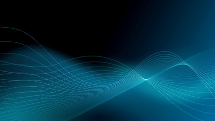 Dot particles in wave form on black background