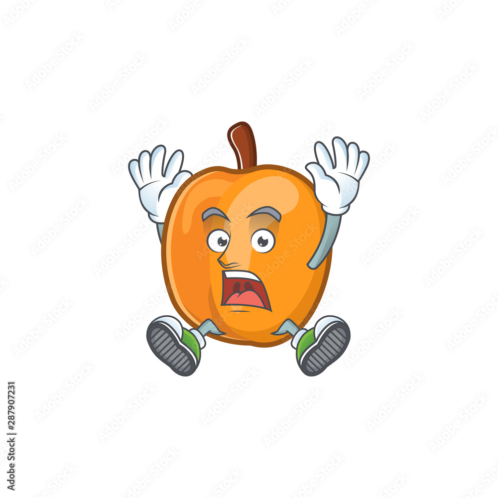 Sticker successful apricot cute fruit cartoon character style