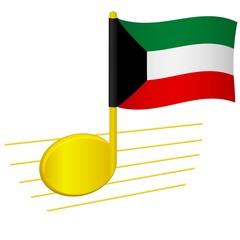 kuwait flag and musical note