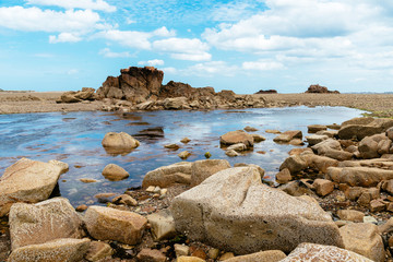 Rock formation against sky in Sillon de Talbert area