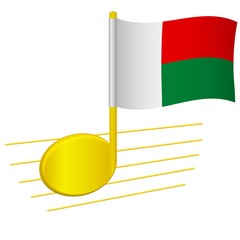 Madagascar flag and musical note