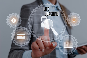 Writing note showing Life Coaching. Business concept for demonstrating employed to help showing...