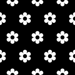 Abstract seamless daisy pattern for girls, boys, clothes. Creative vector daisy background with flower, marguerite. Funny pattern wallpaper for textile and fabric. Fashion daisy style.
