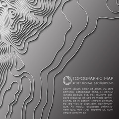 Black and yellow wave. Abstract paper cut. Abstract colorful waves. Wavy banners. Color geometric form. Wave paper cut. Map line of topography. Map mockup infographics. Vector illustration