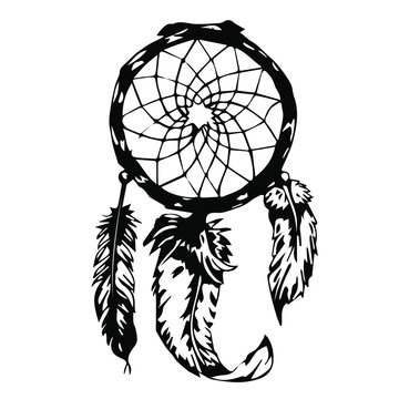 Dreamcatcher. Hand drawn. Vector. On a transparent background.