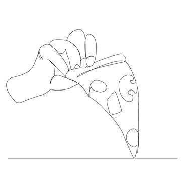 hand with pizza