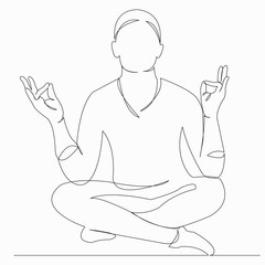 man in lotus position meditates