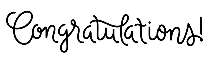 Vector calligraphy banner CONGRATULATIONS!