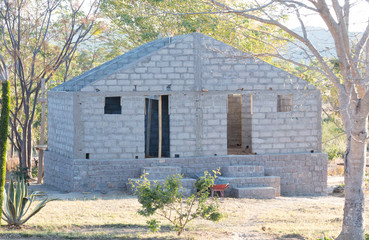 Fototapeta na wymiar Building a new house for tourism - Madagascar