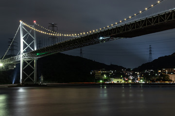 Fototapeta na wymiar 関門橋　ライトアップ　福岡県北九州市