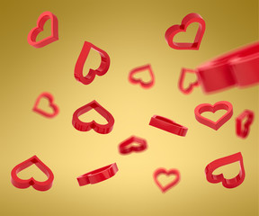 heart 3D model. symbol of love 3d render. 3d image.