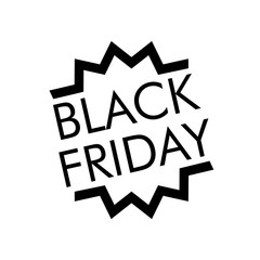 Logotipo con texto BLACK FRIDAY en estrella lineal color negro