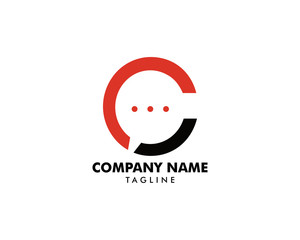 Initial Letter C Chat Logo Template Design