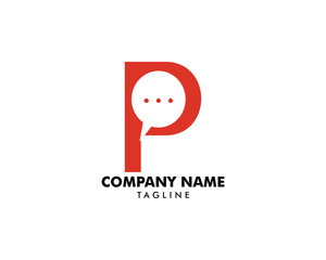 Initial Letter P Chat Logo Template Design