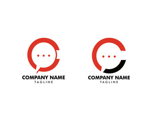 Set of Initial Letter C Chat Logo Template Design
