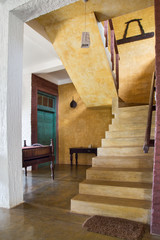 The interior of the Villa on the sea in the colonial style