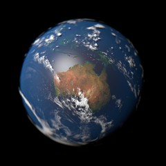 Planet Earth in macro concept with Australia in focus.