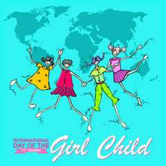 Fototapeta na wymiar International Day Of The Girl Child