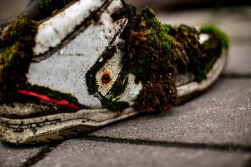 old sneeker found on the street