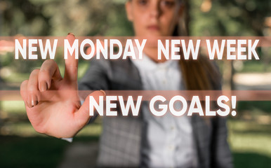Word writing text New Monday New Week New Goals. Business photo showcasing goodbye weekend starting...