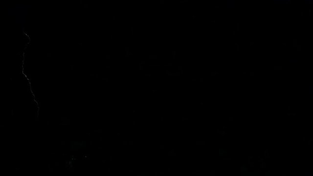 Snapshot of Natural Lightning / The night sky filled with glittering flash of lightning