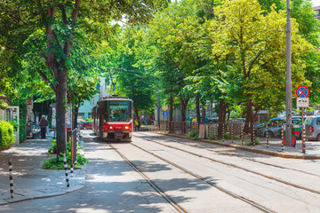 SOFIA, BULGARIA - 24 May 2018: Tramway in Sofia, Bulgaria
