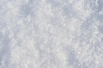 White background with snowflakes soft snow surface and soft shadows