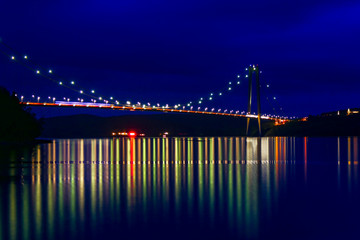 Fototapeta premium The High Coast bridge between Kramfors and Harnosand, Sweden in Angermanland province.