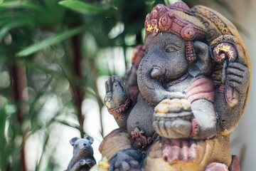 Fototapeta premium Ganesha is the god of success. That Hindus in India And Buddhists around the world respect And worship. Ganesha sculpture god of hinduism 