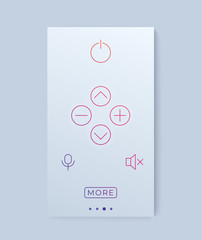 Naklejka premium remote control for tv mobile app, ui, vector interface