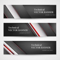 Set of banners with lines paper. Mesh. Business design template.