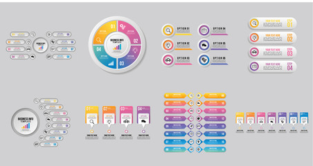 Set Of Infographics Elements Vector Design Template. Business Data Visualization Infographics Timeline with Marketing Icons most useful can be used for info graph, presentations, process, diagrams, an
