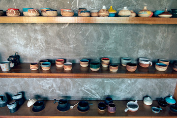 Glazed pottery in the workshop