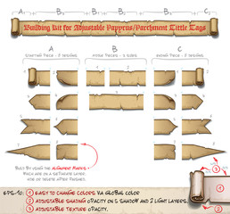 Papyrus Tittle Scroll Tags -  Building Kit