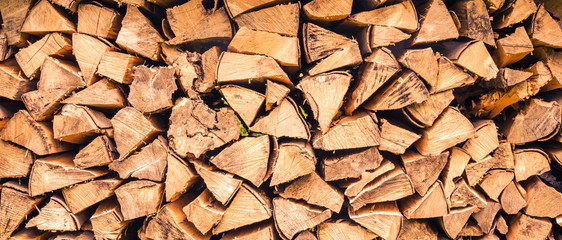 Hintergrund Panorama Stapel Feuerholz