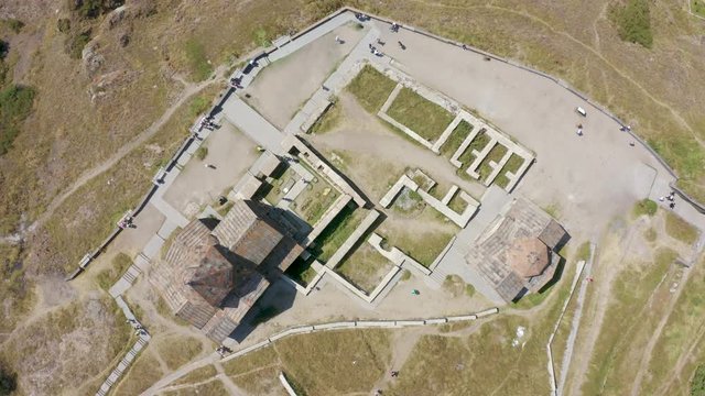 old Sevanavank monastery top view of the monastery from the copter