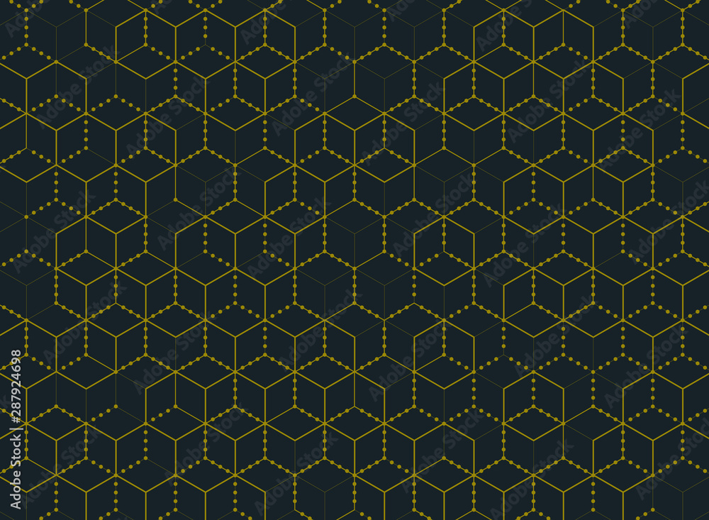 Poster abstract simple minimal gold color hexagon technology modern design background. illustration vector 