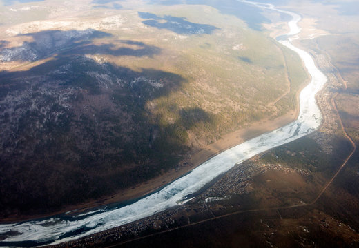 Lena River is above the confluence of the Kuta River