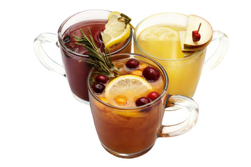 hot autumn teas with sea buckthorn, cranberries, lemon, herbs