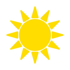Flat sun Icon. Summer pictogram on white background. Sunlight symbol. Vector illustration, EPS10