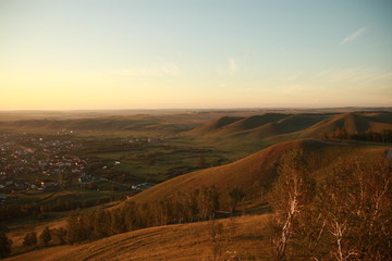 sunset in the mountains