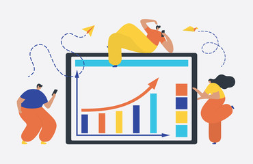 Set of business people flat icons. Flat style modern