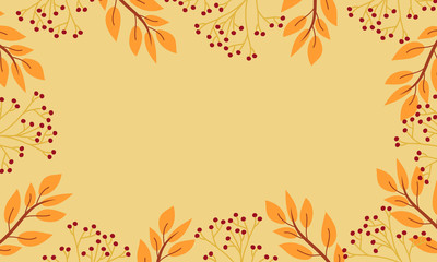 Leaves and flower bud frame background