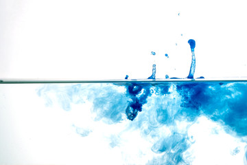 blue water surface with splash