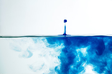 blue water surface with splash