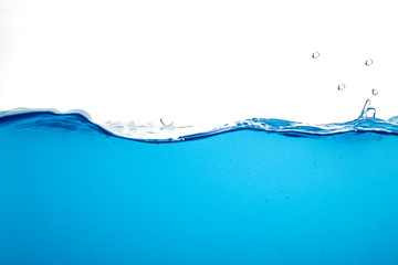 blue water surface with splash