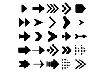 Set of vector arrows. Arrows Black vector on white background. Arrow vector icon. Arrow icon. Arrows Collection 