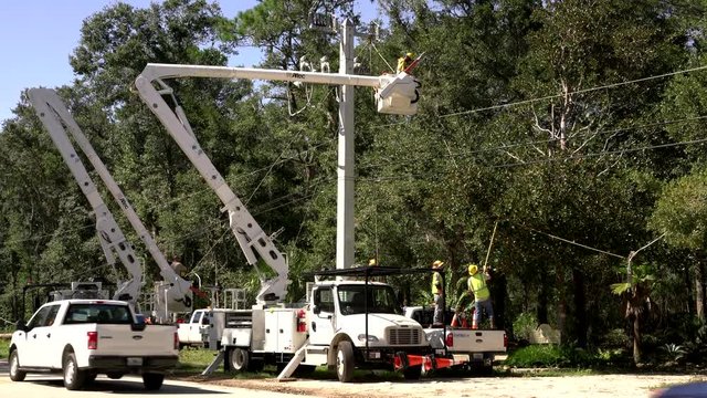 Working on electrical lines during a hurricane