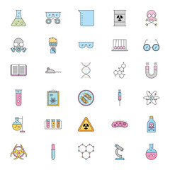 bundle of laboratory scientific icons
